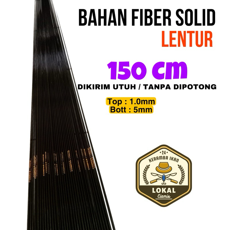BAHAN CUSTOM JORAN BLANK FIBER SOLID LENTUR 70CM -200Cm TANPA DIPOTONG DIKIRIM UTUH GRATIS PACKING B