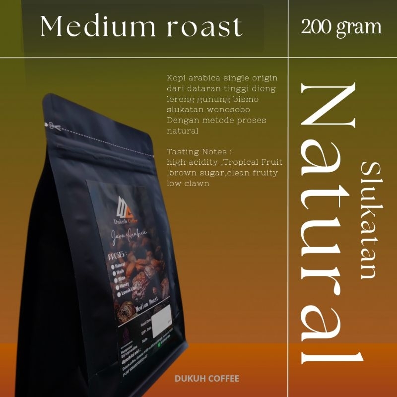 

Kopi bubuk 200 gr arabika natural kopi wonosobo SLUKATAN
