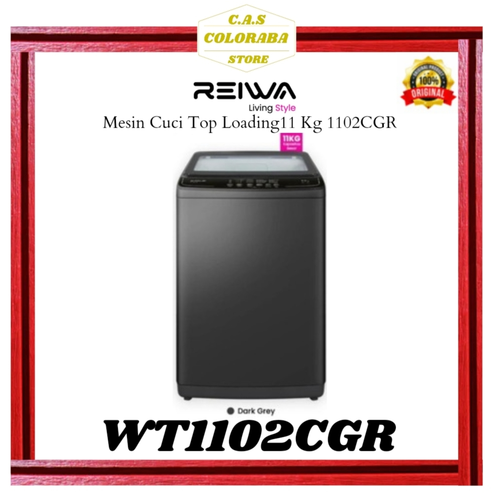 Mesin Cuci Reiwa WT-1102CGR 1 Tabung Top Loading 11 Kg Charcoal Grey