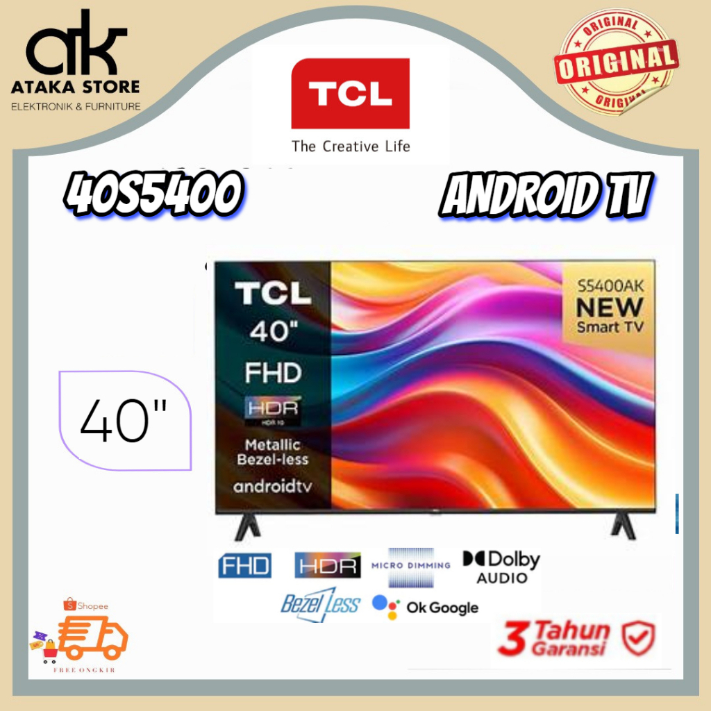 TV LED TCL 40S5400A LED TV Android TCL 40 Inch Android TV TCL