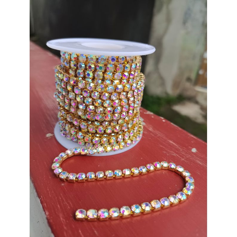 Per Rol Payet Renteng Rhinetone Rapat Berlian Rantai 10 12 14 16 18 24 1 Rol 10Y