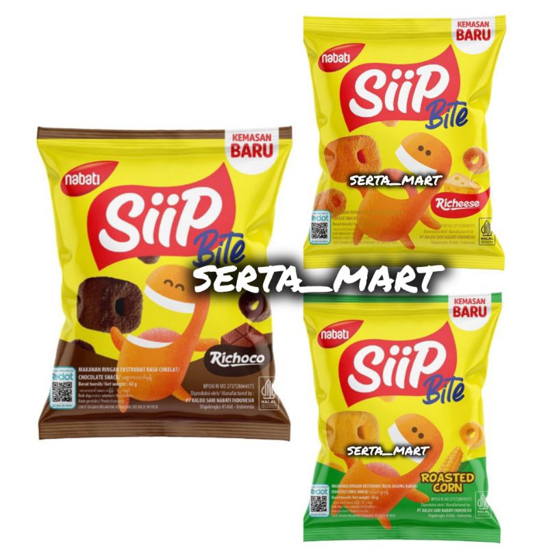 

Nabati Siip Bite Snack Cokelat / Jagung Bakar / Keju 62gr - Nabati Sip Richoco / Richeese / Roasted Corn