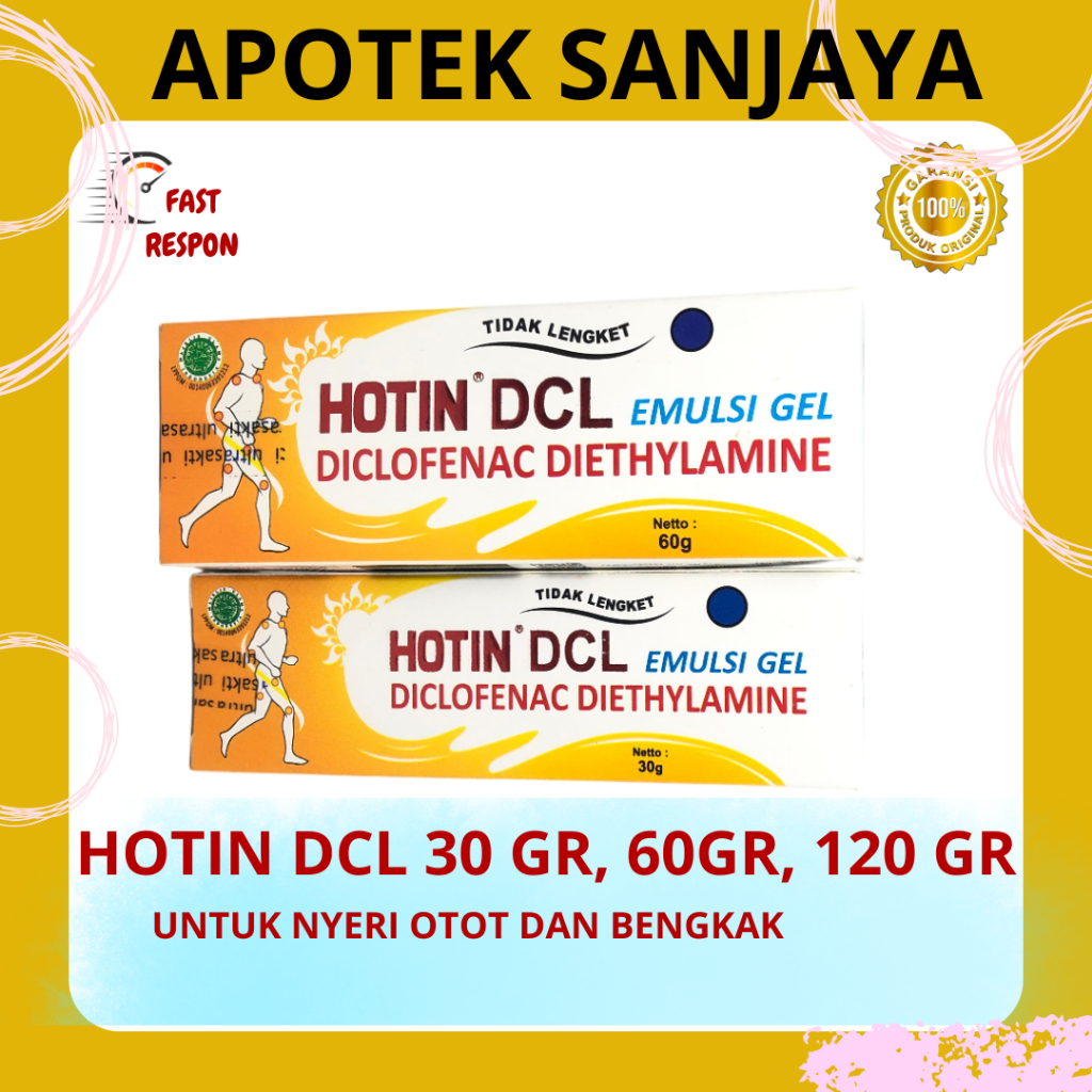 HOT IN DCL EMULGEL / 30 GRAM / 60 GRAM / 120 GRAM DIKLOFENAK GEL NYERI HOTIN