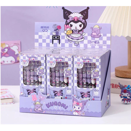 

(12pcs) gelpen Pen Jel Cetak Bisa Hapus Tinta Hitam Bolpoin Gel Erasable Sanrio Kuromi Labubu Black 0.5mm Pulpen Gel Bisa Di hapu