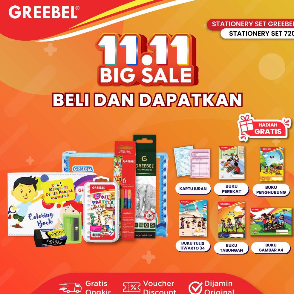 

KODE M27L GREEBEL Paket Alat Tulis Tempat Pensil Stationery Set 72T Bingkisan Hampers Ulang Tahun Anak Hadiah Lomba