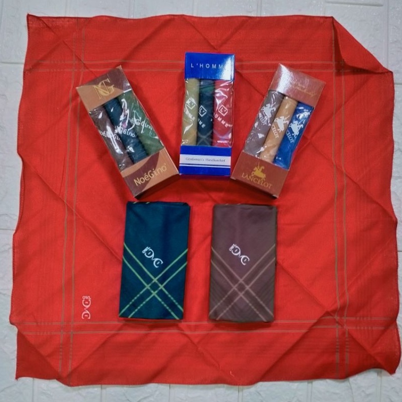 KODE R34N 1 Box Isi 3 Pcs Sapu Tangan Pria Kantoran  Sapu Tangan Pengantin baru OWL LHOMME  SAPU TAN