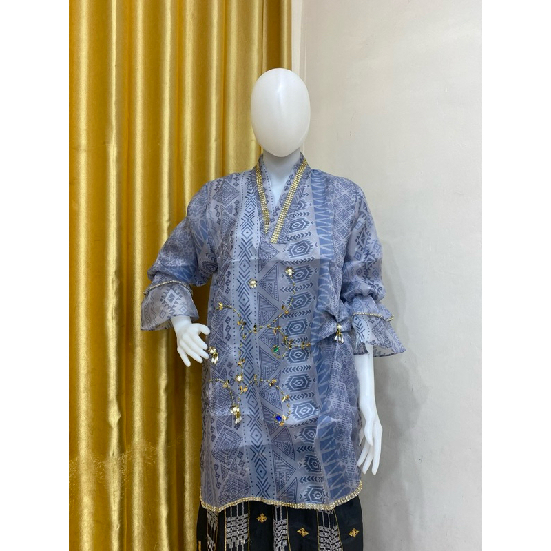 BAJU BODO ORGANZA PRINTING ETHNIK PAYET