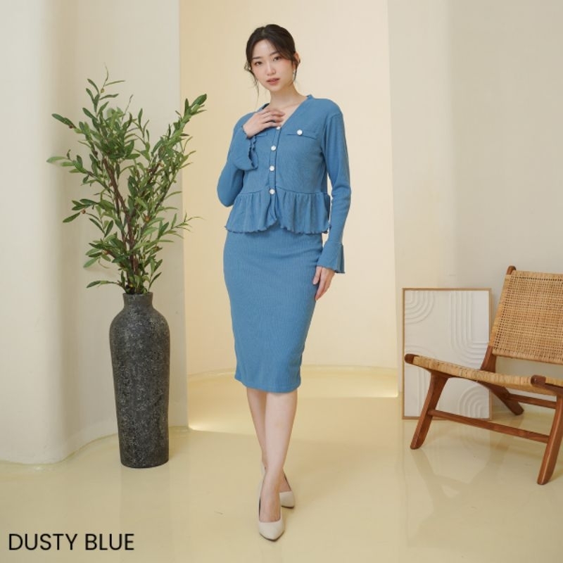 One Set Knit Selin / Setelan wanita lengan panjang korean style/one set rok formal/one set lengan pa