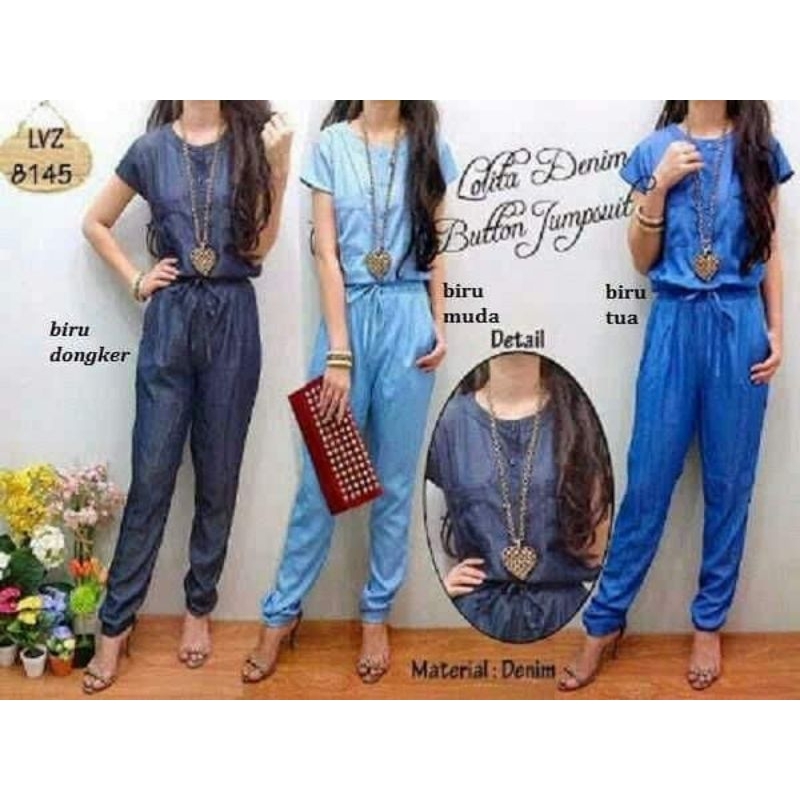 kulot overall bahan denim halus high quality