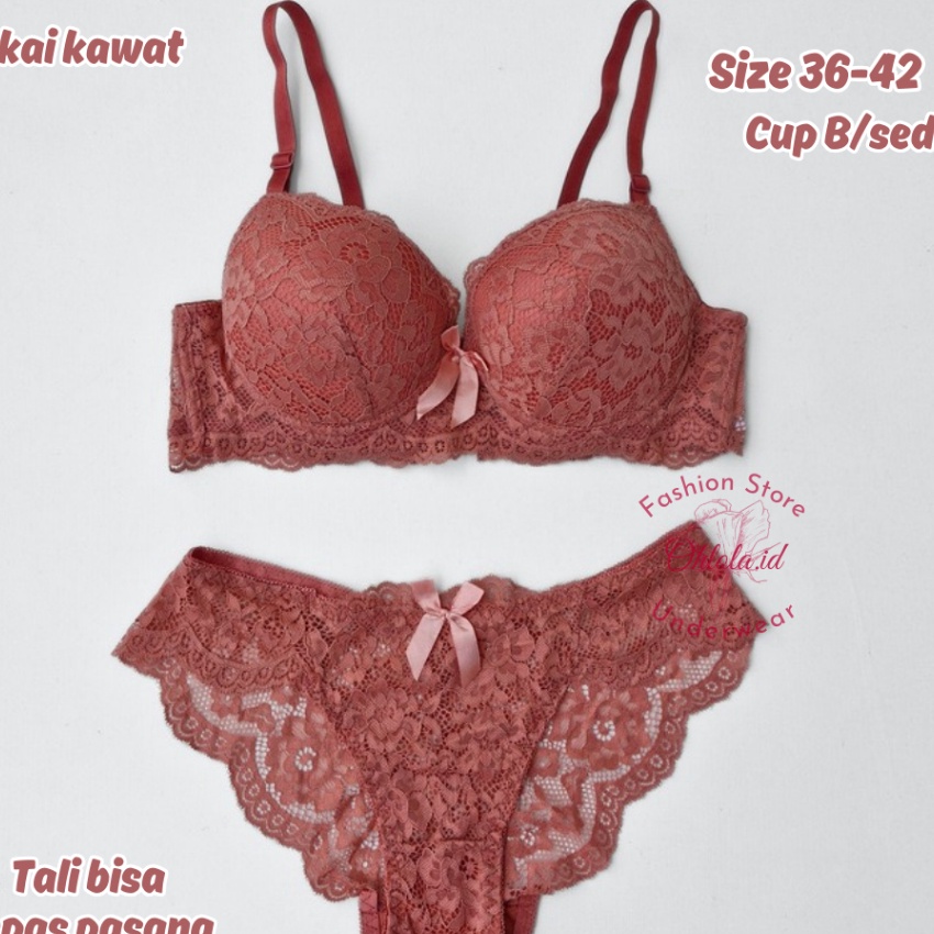 Super Set Bh Dan Celana Seksi Premium Busa Tebal Setelan Bra Wanita
