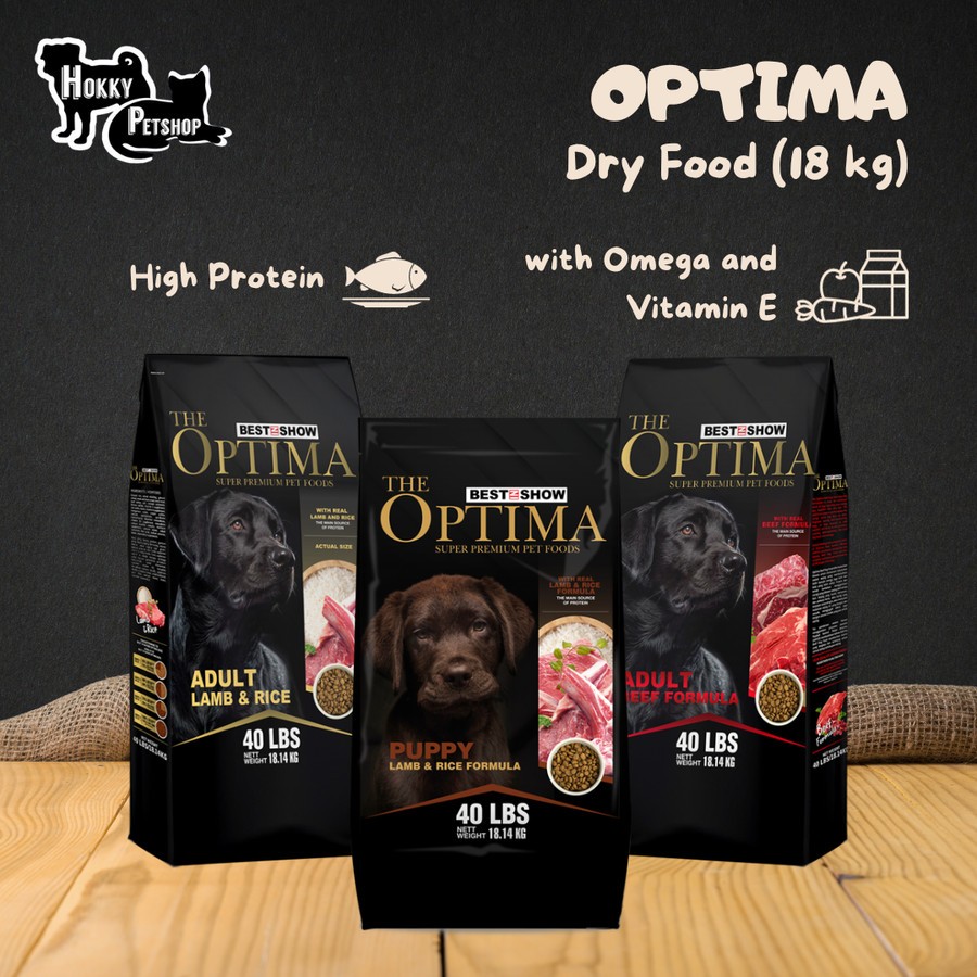 Dog Food Optima Adult & Puppy 18,14 kg / Makanan Anjing Super Premium Best In Show / Dry Dog Food Op