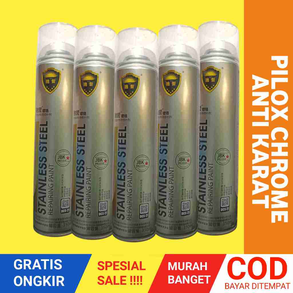 Shopizen Cat Pilox Chrome Krom Crom Spray Paint Semprot Mengkilap Stainless Steel Velg Knalpot Tahan