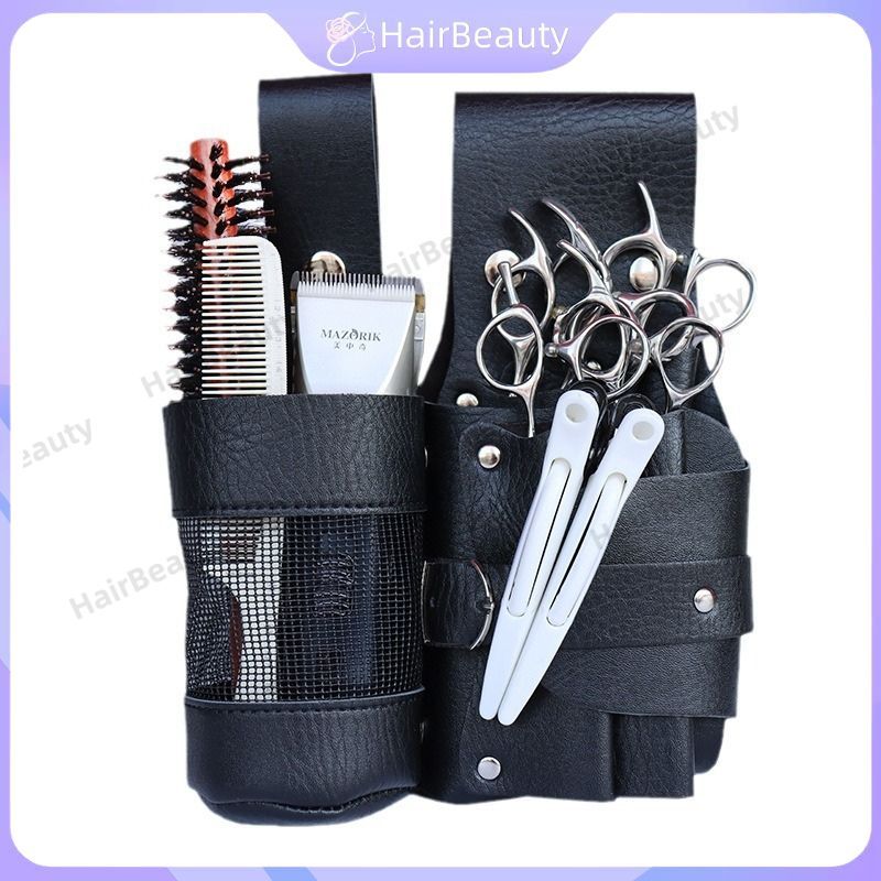 HIB-CK2371 Tas Pinggang Gunting Rambut Paket Gunting Tas Gunting Kulit Asli Ikat Pinggang Gunting Sa