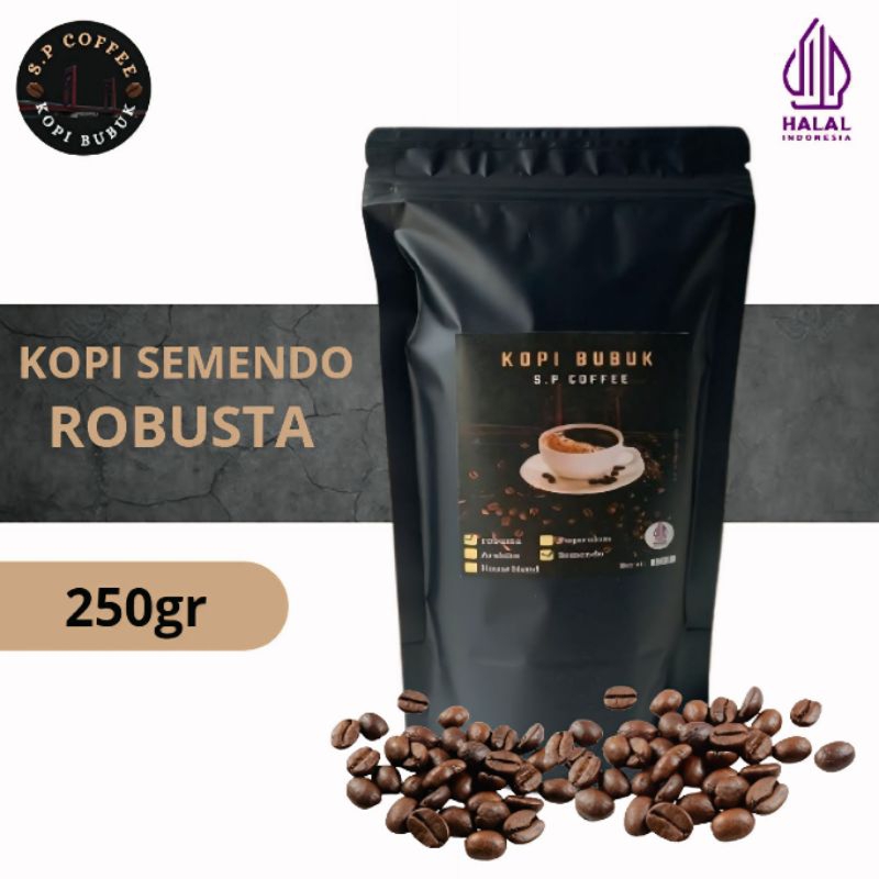 

Kopi bubuk hitam robusta Semendo Pagaralam asli kopi hitam khas Sumatera Selatan 250gr / 500gr /1kg