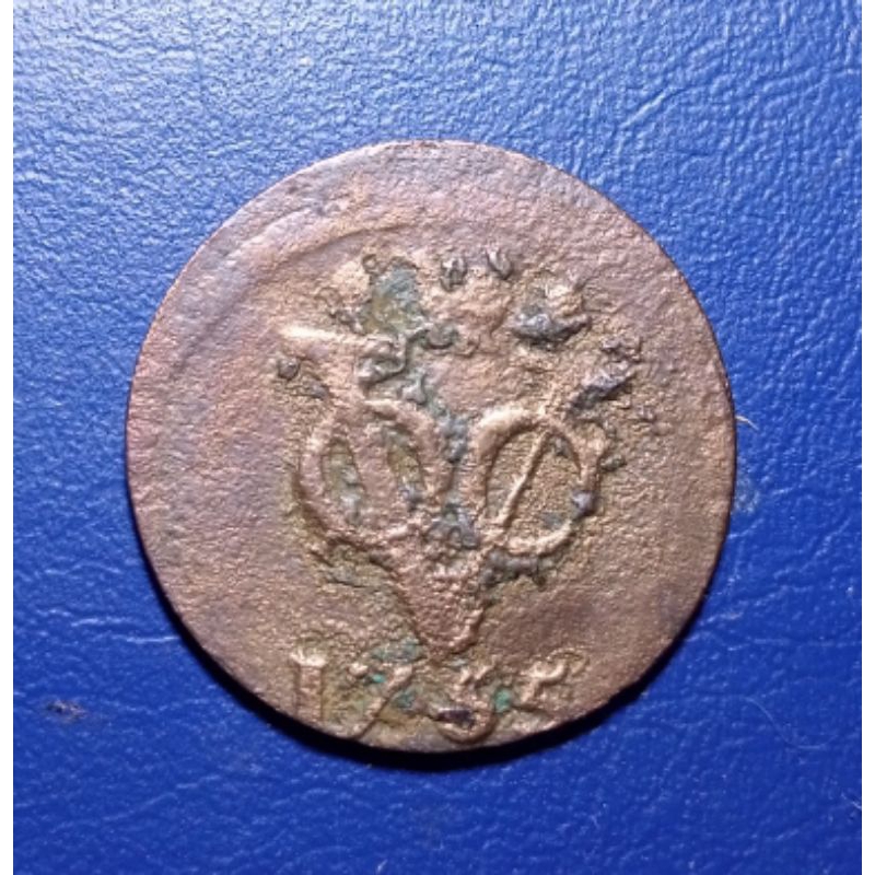 Koin VOC 1 Duit West Friesland 1755 Cetak Geser
