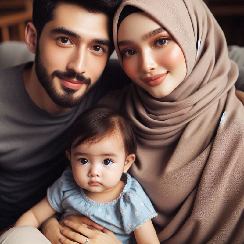 Edit Foto Karikatur | Foto Keluarga Bertiga