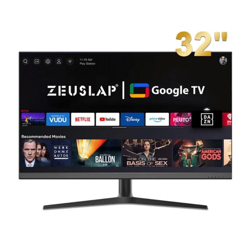 ZEUSLAP Z32TV 32 Inch QHD 144Hz-165Hz IPS Panel Smart Desktop Monitor 100% SRGB Wide Color Gamut
