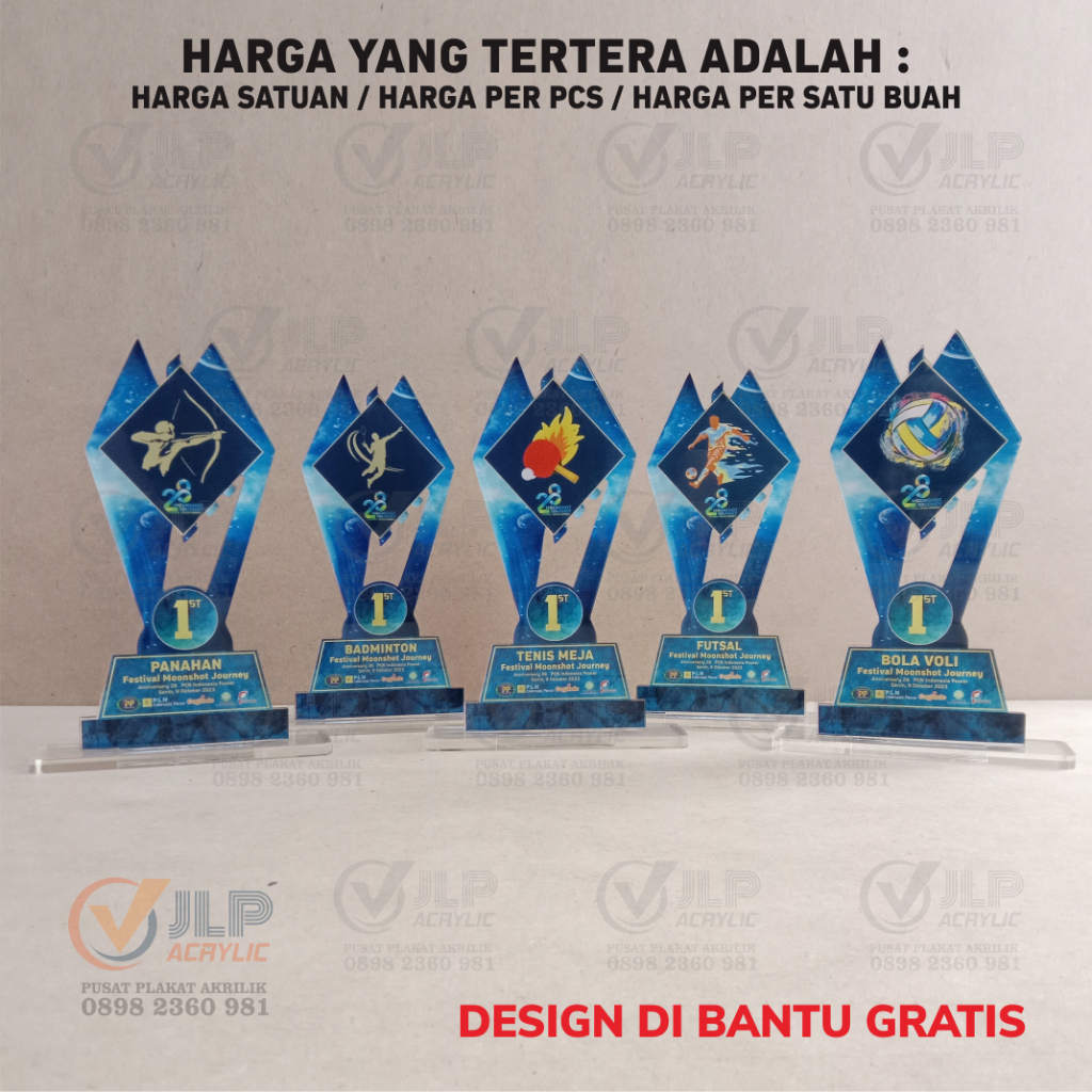 PIALA PANAHAN, TROPI PANAHAN, TROPY PANAHAN ARCHERY. PIALA BADMINTON, TROPY BADMINTON BULUTANGKIS, P
