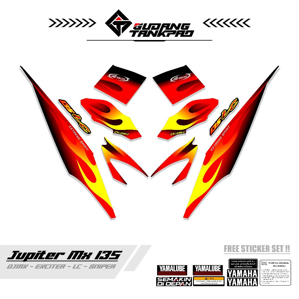 STRIPING MOTOR YAMAHA JUPITER MX OLD 135 / MTF 1 / STIKER STRIPING MX LAMA 135 / STRIPING MX OLD 135