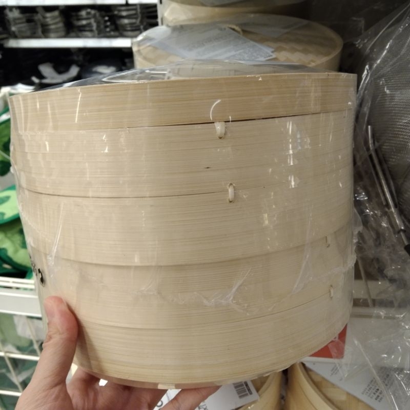 Klockren Pengukus Dimsum 2 Susun Bahan Bambu Ukuran Besar 5L Kukusan Dim Sum Siomay