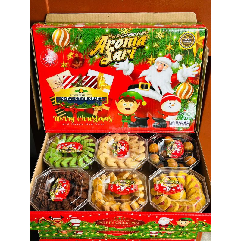 

PAKET HAMPERS KUE KERING AROMA SARI/ HARUM WANGI/ MERRY CHRISTMAS| HAMPERS NATAL DAN TAHUN BARU 2025 FREE CARD