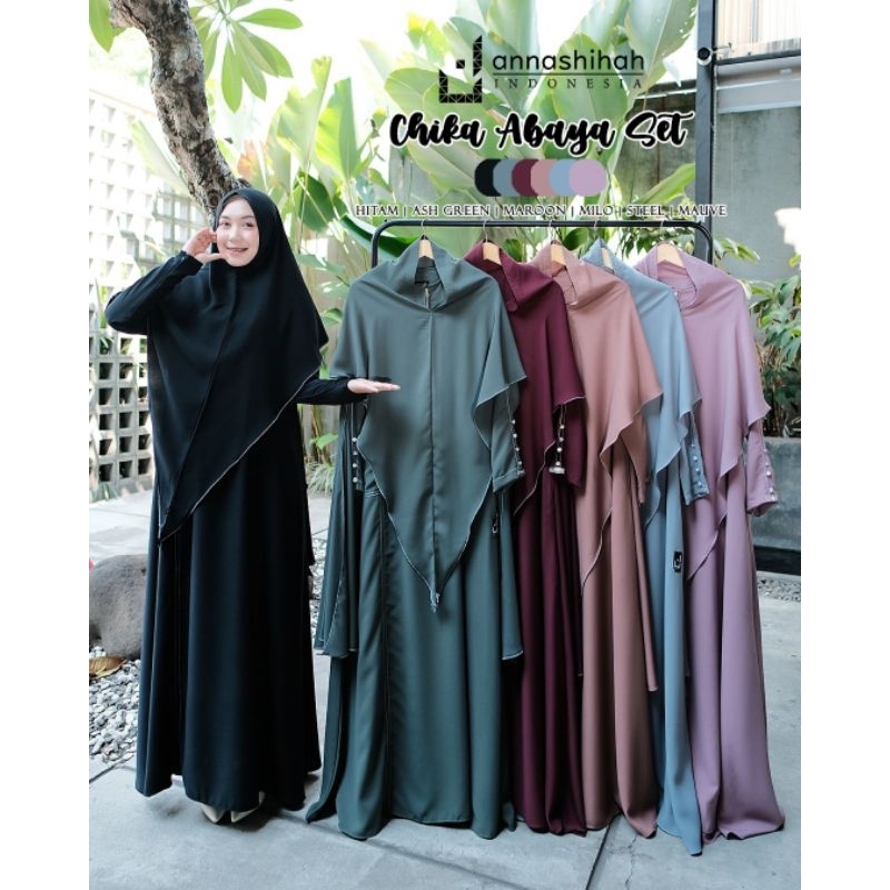 Chika Abaya Set by Annashihah/ Gamis Abaya Terbaru ORI Annashihah/ Gamis Chika Abaya Set by Annashih