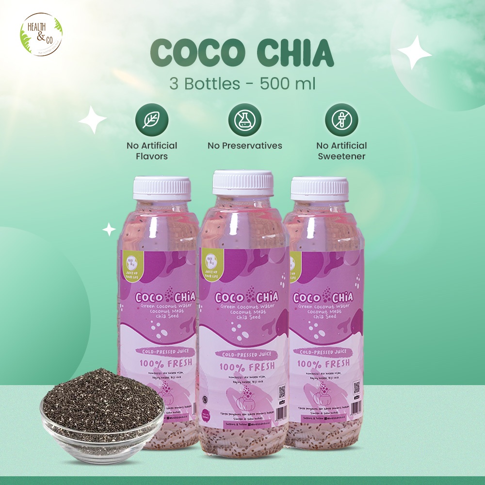 

Health & Co - Coco Chia Drink - Minuman Sehat Detox - 3 Bottles @500ML