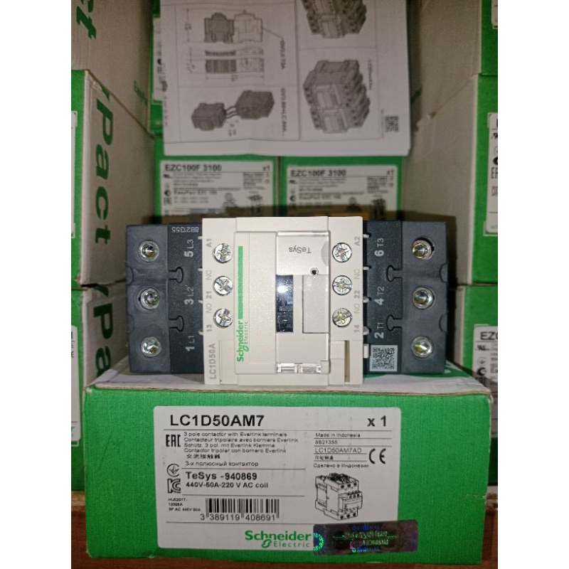 KONTAKTOR LCID50AM7 220VAC ORIGINAL SCHNEIDER - PUTIH