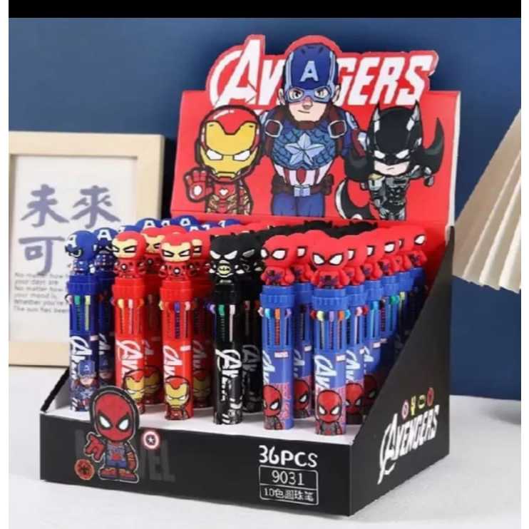 

(1Pcs) Pulpen 10 Warna Karakter Lucu / Pulpen Cetek 10 Warna Fancy Avengers