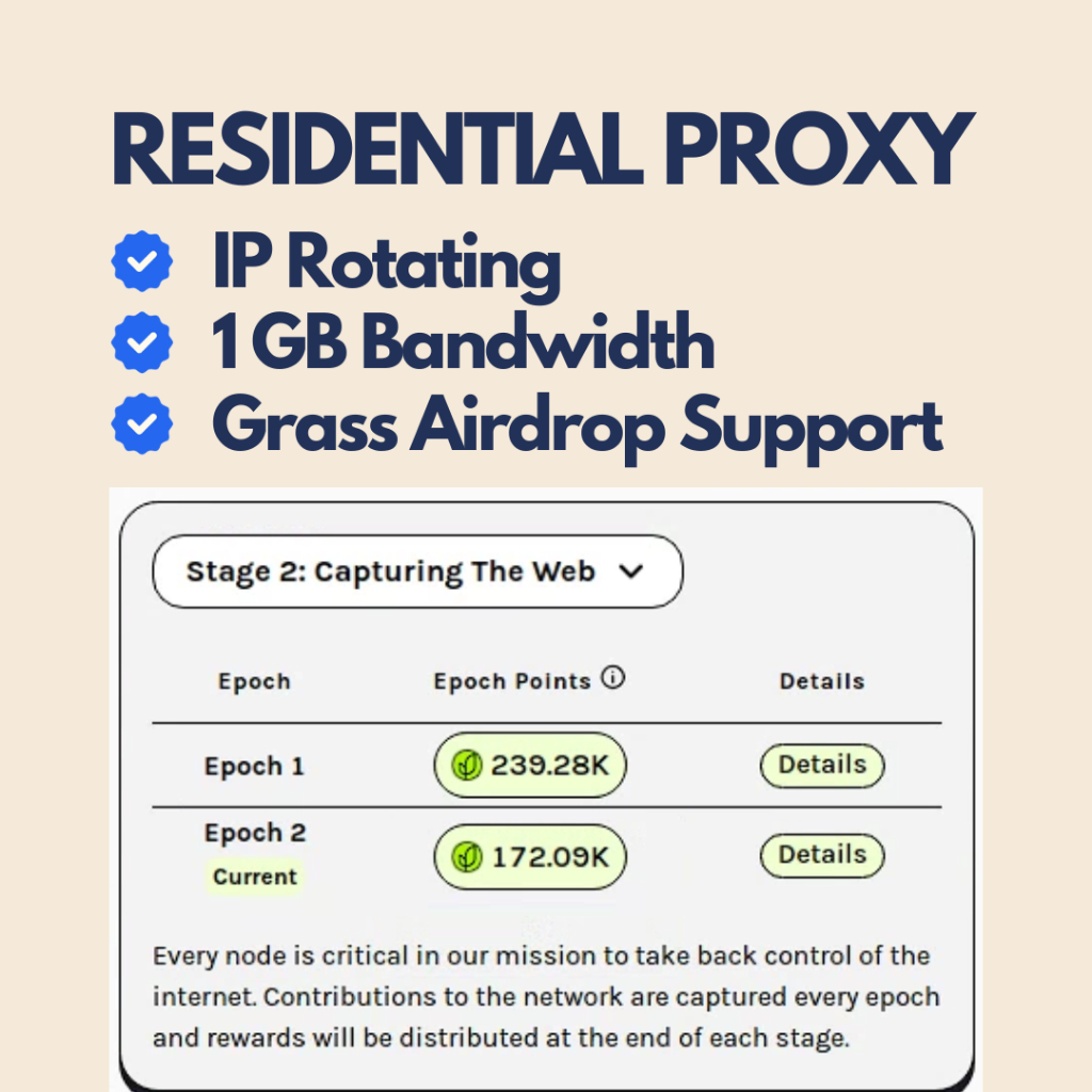 Proxy Residential Rotating 1GB Bandwidth