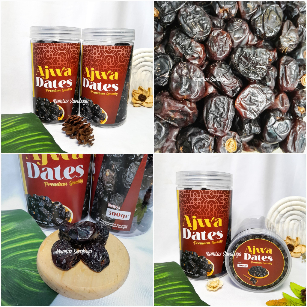 

Kurma Ajwa Madinah 500gr PREMIUM GRADE ONE Ajwa Madinah Dates 500gr Kemasan TOPLES 500gr