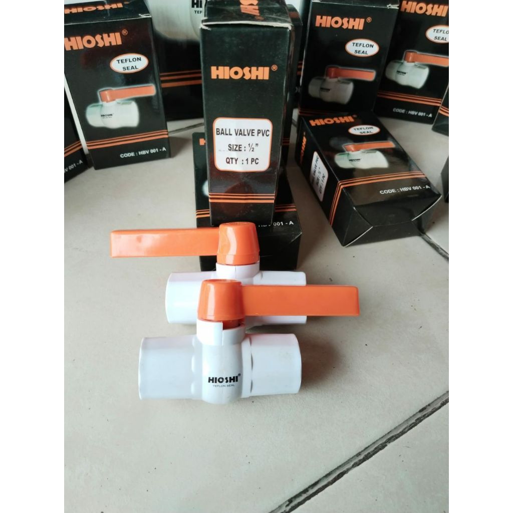 Ball valve hioshi / stopkran pvc Hioshi 1/2 & 3/4