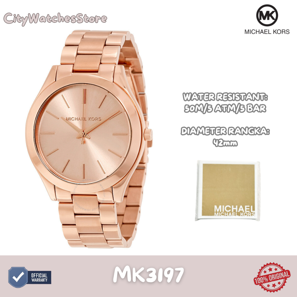 Jam Tangan Wanita Tali Rantai Anti Karat Original - MK3197 / Jam Tangan Wanita Original / Jam Wanita