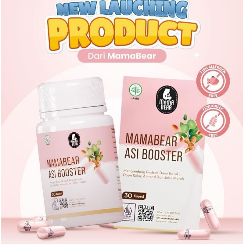 MAMA BEAR ASI KAPSUL BOOSTER 30 KAPSUL/PELANCAR ASI/ASI BOOSTER MAMA BEAR