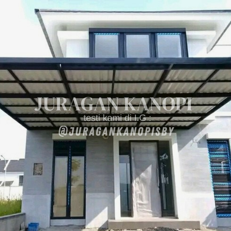 Kanopi bajaringan atap alderon single layer terpasang