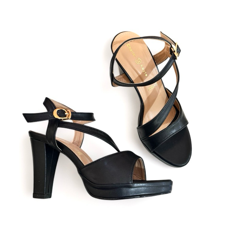 SOFIYA 1220-6 - CISILIA HIGH HEELS WANITA SLOP STRAP SILANG 1 TINGGI 9cm DOFF GLOSSY