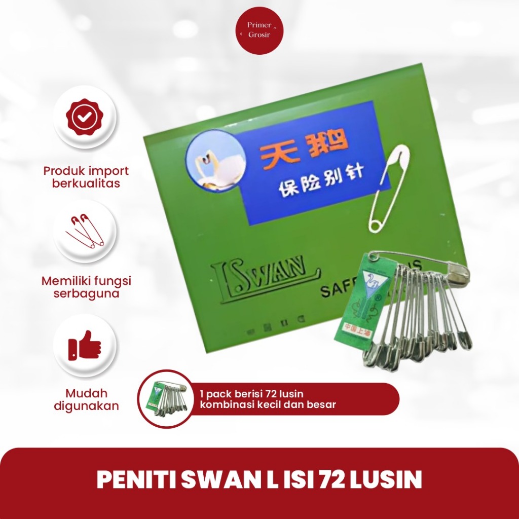 Peniti Swan L peniti baju cemiti satu pack.