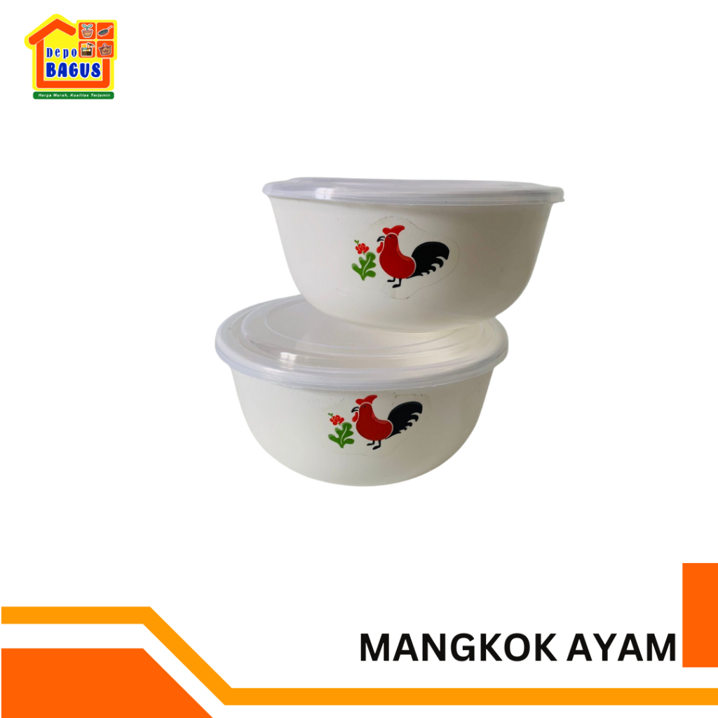 Mangkok Ayam Ramen Putih, Mangkok Plastik, Mangkok Tutup