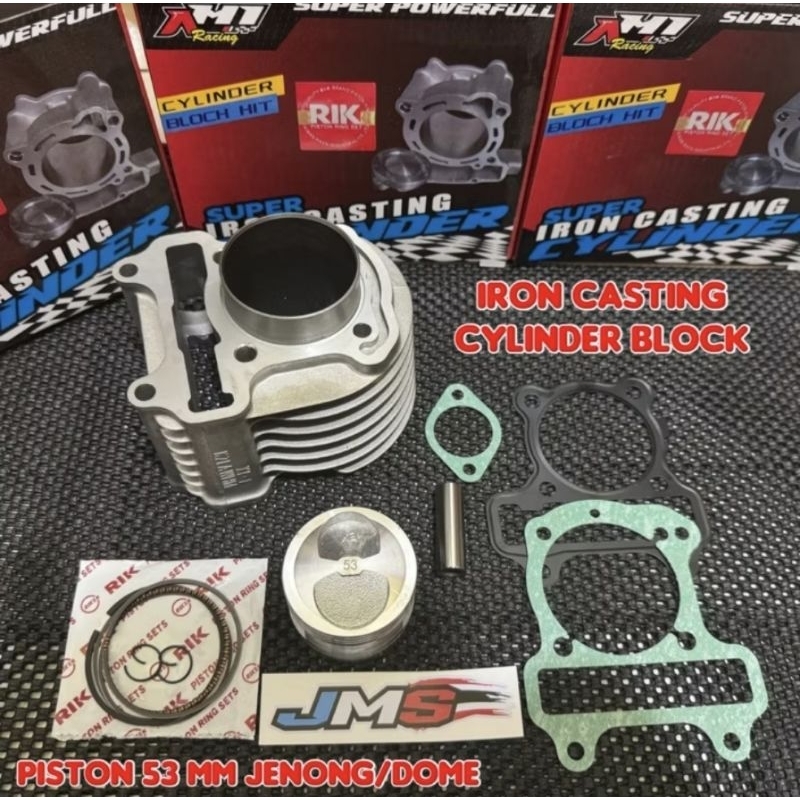 BLOCK SEHER BORE UP AH1 RACING BEAT FI SCOOPY FI VARIO 110 FI SPACY FI KODE KZL 53 MM-CYLINDER BLOK 