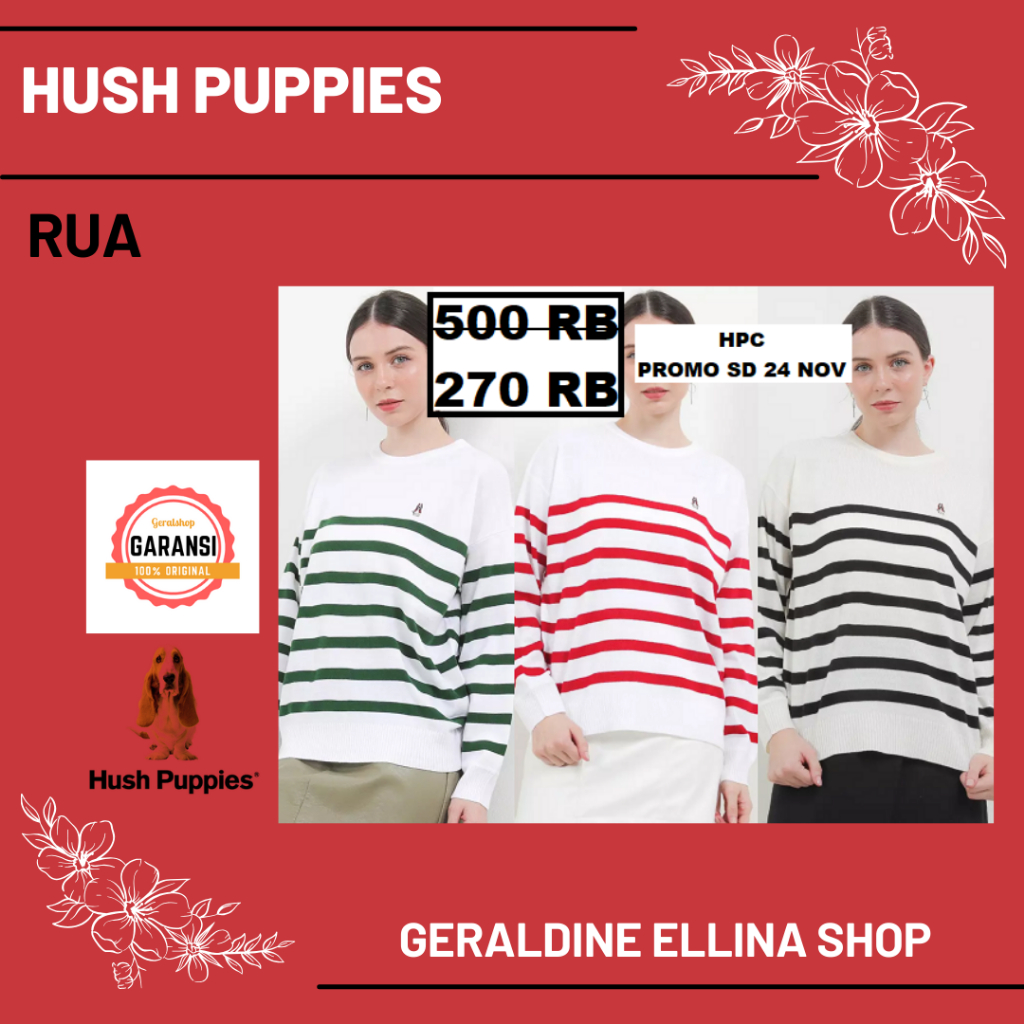 Baju sweaters wanita Hush Puppies original seri RUA