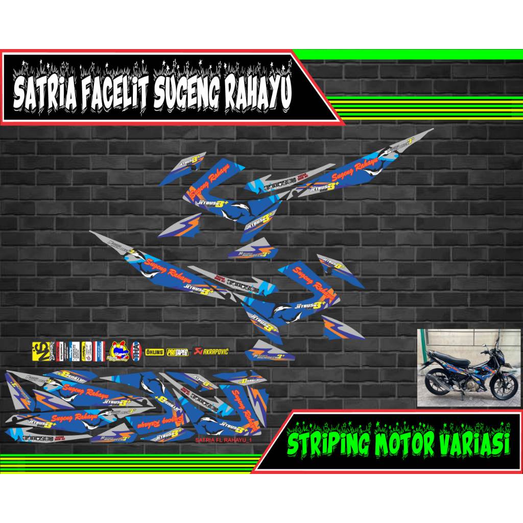 striping stiker variasi motor satria faceli sugeng rahayu