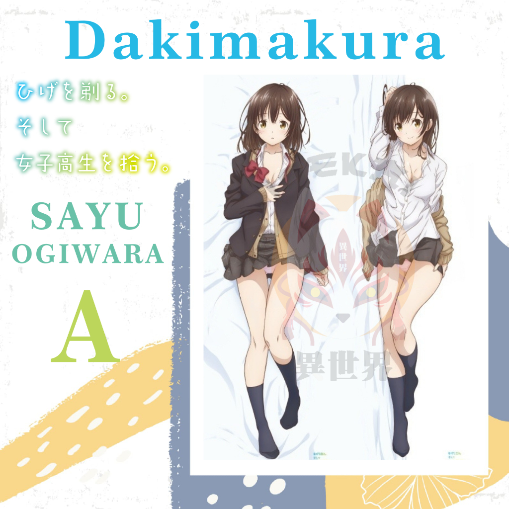 DAKIMAKURA SAYU OGIWARA Hige wo Soru - Sarung bantal Waifu Anime Higehiro SAYU