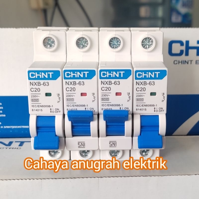 MCB CHINT 20 AMPER 1 PHASE / MCB 20A 1P 6kA CHINT ORIGINAL