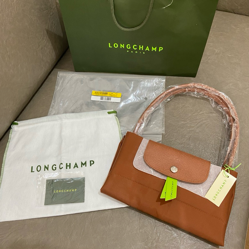 LC Le Pliage Green Tote Bag Large Long Handle Original NEW