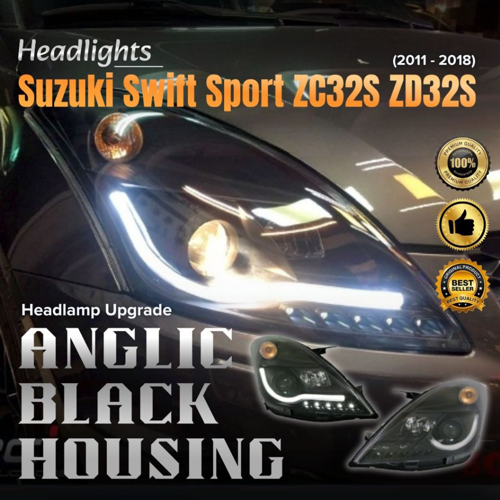 SUZUKI SWIFT SPORT (2011 - 2018) ZC32S ZD32S - LAMPU DEPAN, HEAD LAMP, HEADLAMP - PROJECTOR ANGEL - 