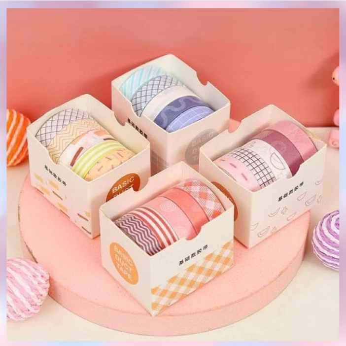 

[BS COD] 5PCS/SET WASHI TAPE MASKING TAPE BUJO DIY SCRAPBOOK JOURNAL /SOLATIP DIARY SCRAPBOOKING DIY/STIKER KERTASSELOTIP SELOTIP WARNA WARNI
