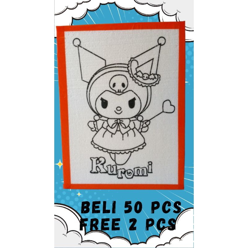 

stayrofom gambar mewarnai lukis kuromi lis lakban 30x40 cm