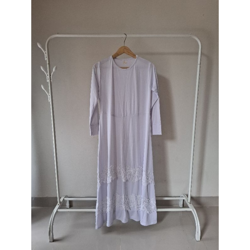 Manset Long Dress Wanita Warna Putih