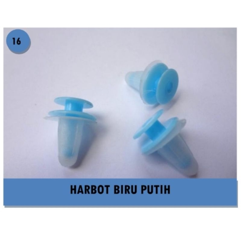 Klip Kancing Cengkeh Harbot Mobil Warna Biru Putih 5pc import quality