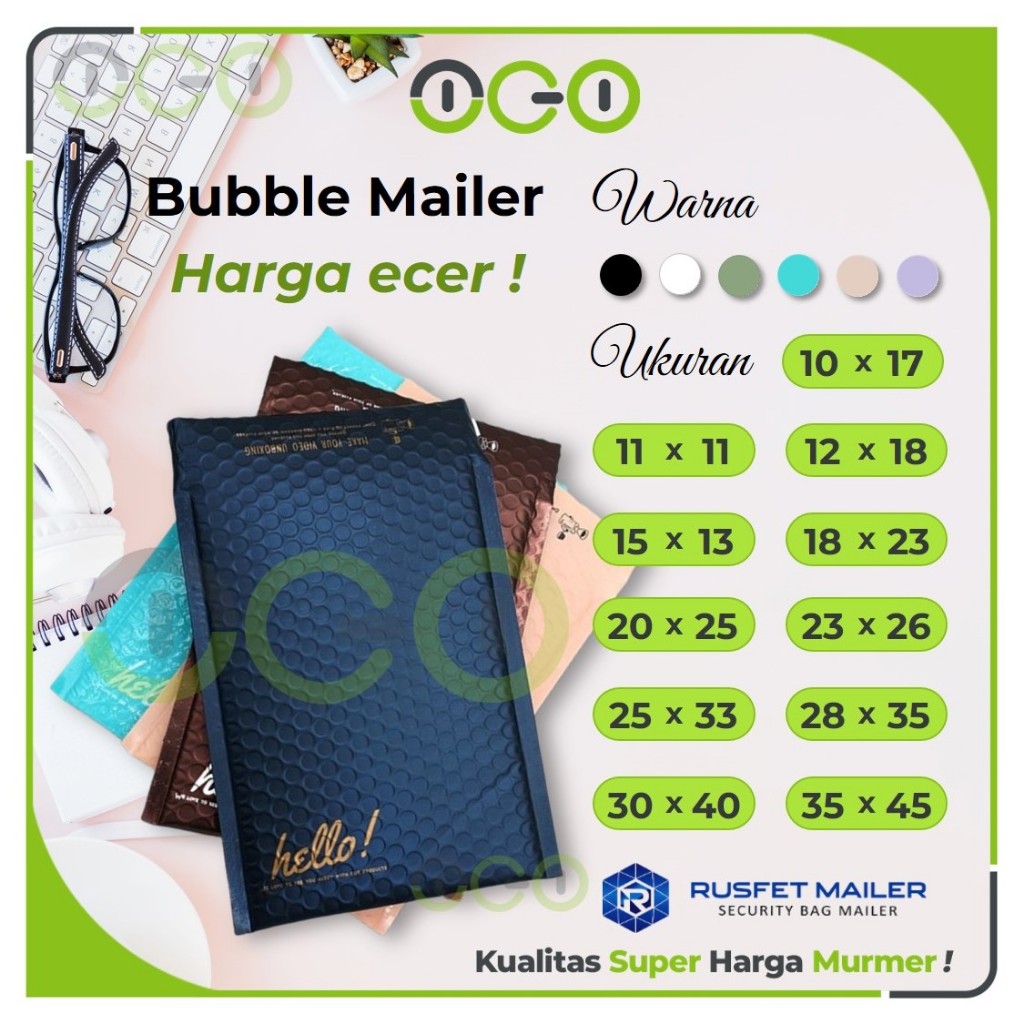 

Bubble Mailer Rusfet Harga Ecer Satuan / Amplop Bubble Pembungkus Packing Barang Online Harga Murah